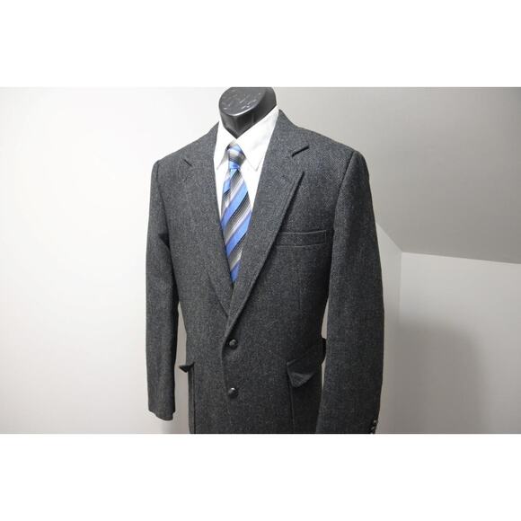 Imperial Haggar Tweed Handwoven Herringbone Wool Blazer Sports Jacket Sz 44 R - Picture 1 of 8